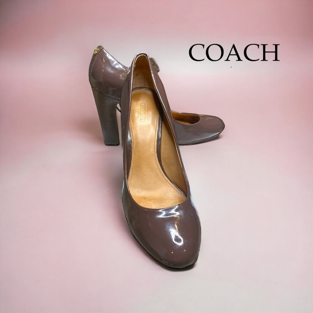 Coach Heels Pumps Women's Size 10 Patent Leather Brown
